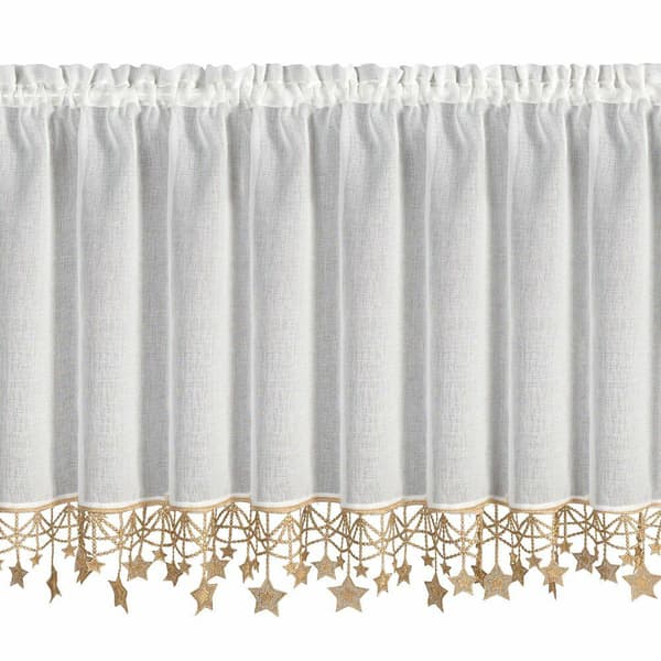 Julkrans 60x150 cm vit med gyllene stjärnor