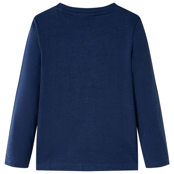 Barn långärmad T-shirt, marinblå melerad, 104