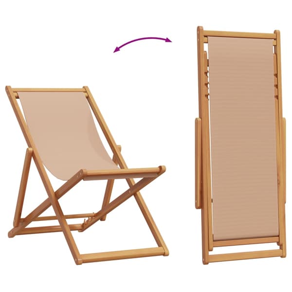 vidaXL foldbar strandstol, taupe, eukalyptustræ og stof