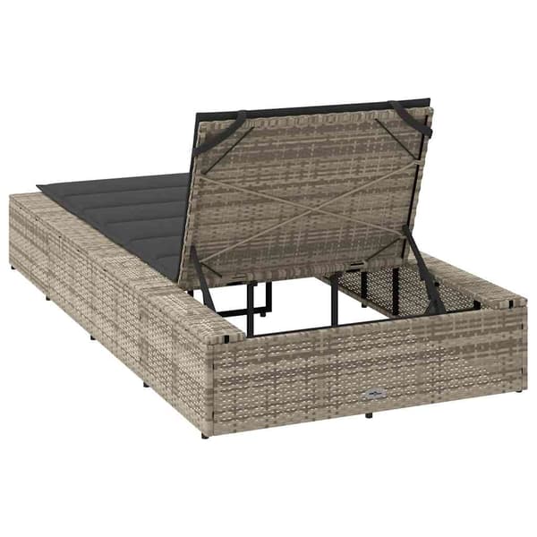 vidaXL liggestol med flydehynde lysegrå polyrattan