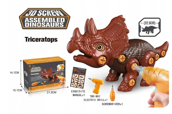 DINOSAUR TIL SKRUNING, SKRUETRÆKKER + BOR 6279