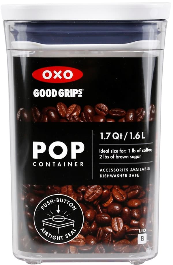 OXO-POP2 beholder 1,6 l. rektangulær M lav GoodGrips