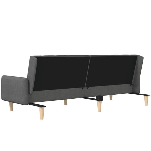 vidaXL 2-sits bäddsoffa, mörkgrå, klädd i tyg