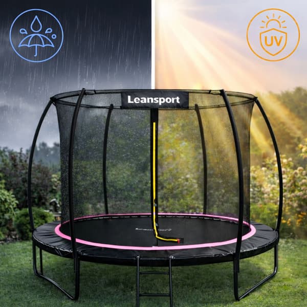 Fjederbetræk til Sport Max 12ft trampolin sort og lyserød