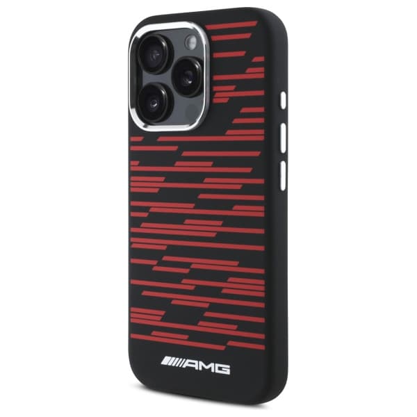 AMG Silicone Graphics MagSafe -kotelo iPhone 16 Pro Maxille, musta