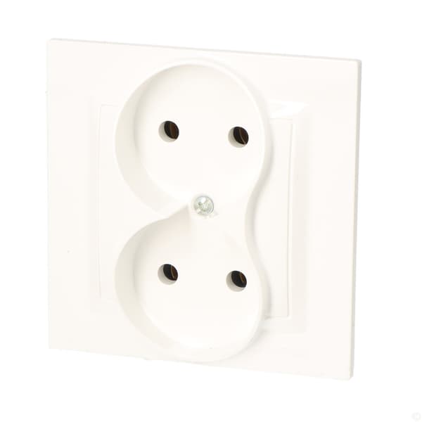 Ujordet dobbelt monoblokstikkontakt (modul) 16A, 250V~, terminal