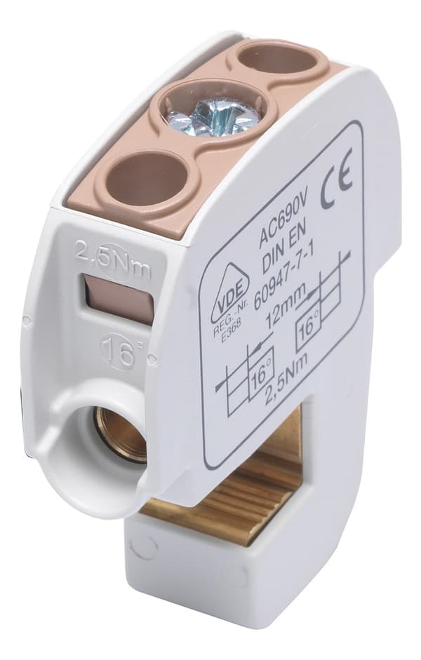 Isoleret skinneterminal SBB 16 86105 simblock, brun