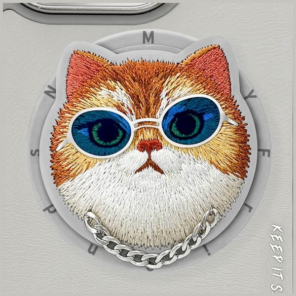 Nimmy Glasses Cool Cat MagSafe-etui til iPhone 16 Pro Max, grå