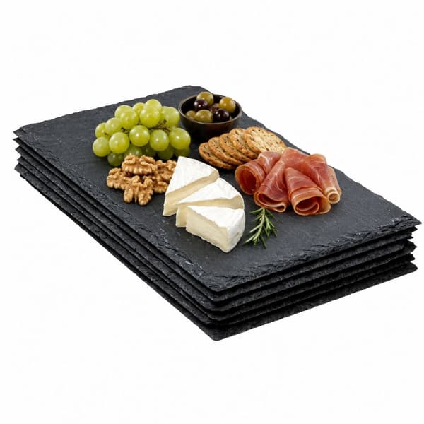 Set med 6 skiffertallrikar 18x30 cm