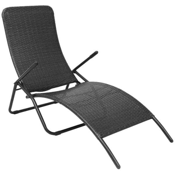 vidaXL foldbar havestol i polyrattan sort