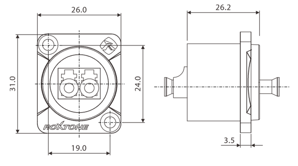 Fiber optisk kontakt LC Duplex Roxtone RALC2D
