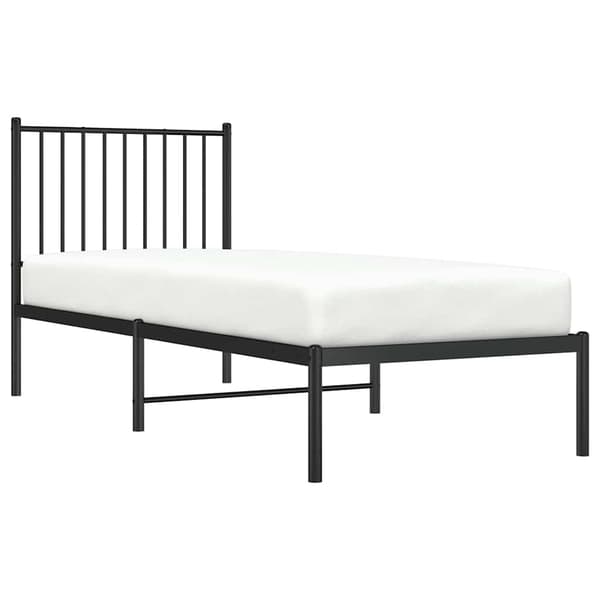 vidaXL metalsengestel med hovedgærde sort 75x190 cm
