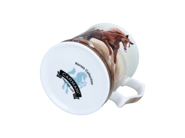 Carmani, porslinsmugg 450ml - Horses Coll., hästar