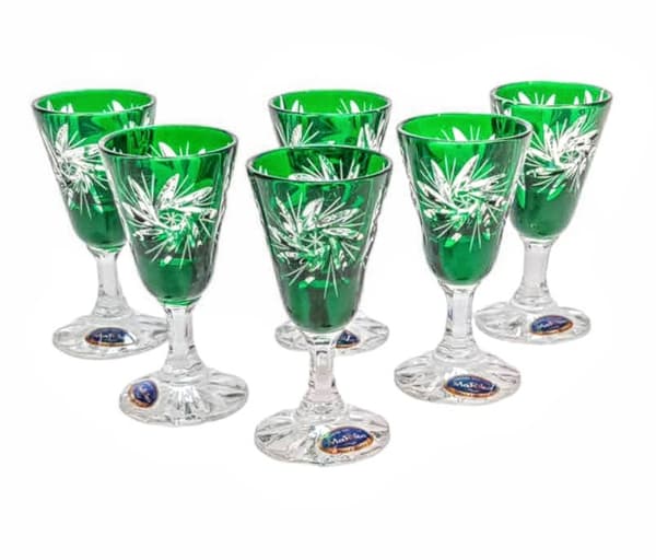 Smaragdkrystal vodkaglas 40 ml Olive Grinder