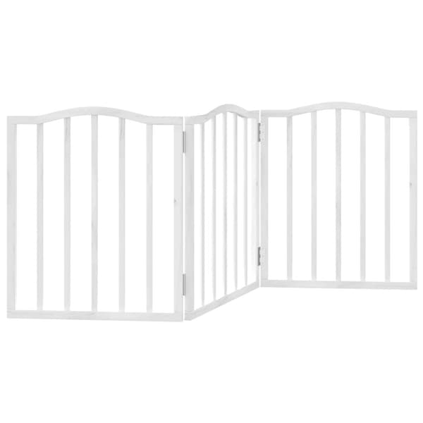 vidaXL foldbart sikkerhedsgitter til hunde, 3 paneler, hvid, 150 cm