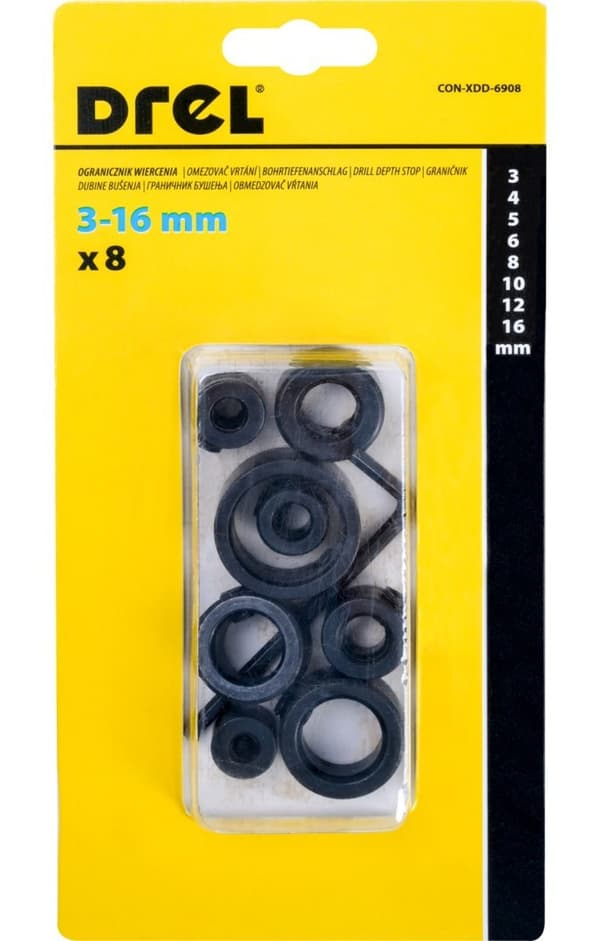 Sæt med boredybdestop 8 stk., 3