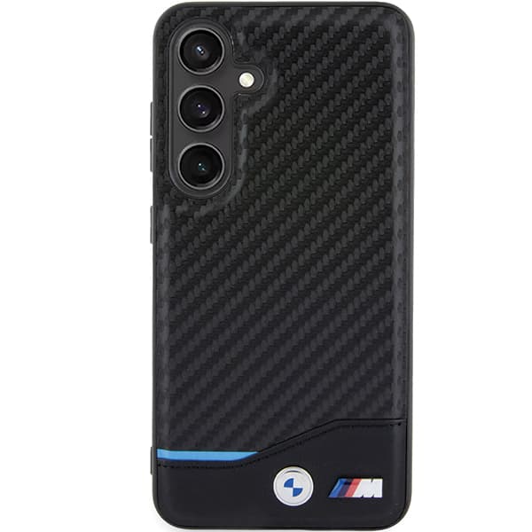 BMW Læderetui i Carbon til Galaxy S24, Sort