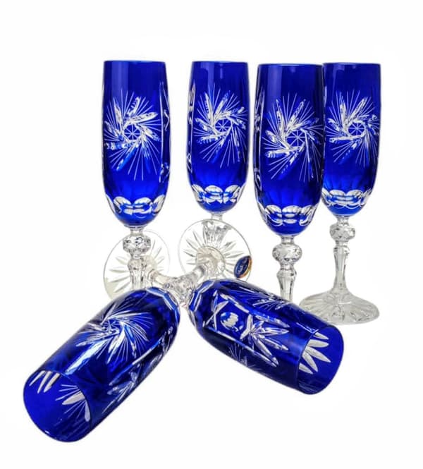Koboltkrystal champagneglas 170ml Olive Grinder