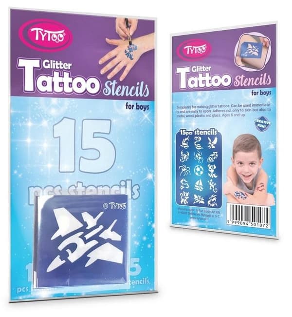 Tytoo. Tatoveringsskabeloner - modige 15 stk.