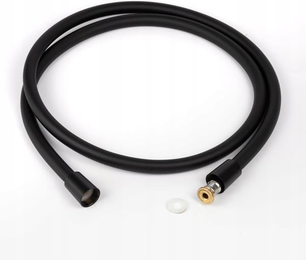 Silikonduschslange 150 cm glat sort PVC 360° gummi