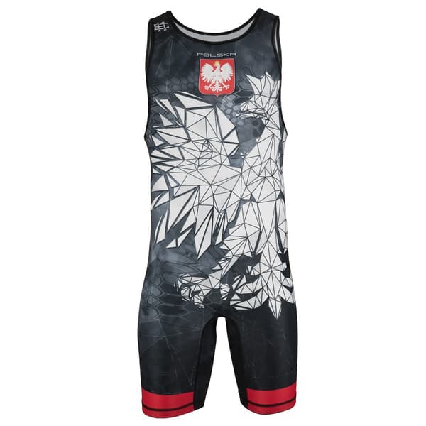Herr brottningsdräkt POLSKA CAMO L BLÅ