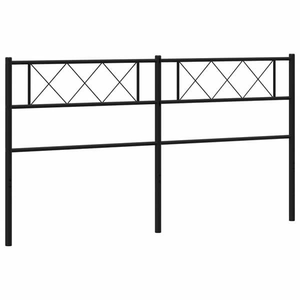 vidaXL metalsengegavl, sort, 200 cm