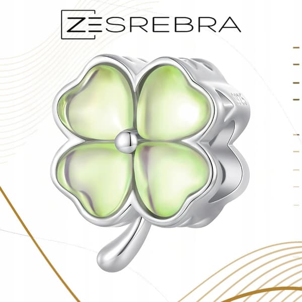 Berlocker klöver opal silver S925 pärlor grön klöverpärla