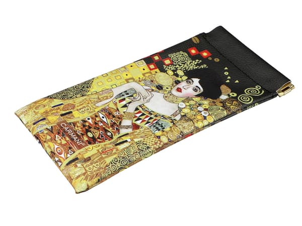 Carmani, blødt brilleetui ca. 9x18cm - Gustav Klimt/Adele