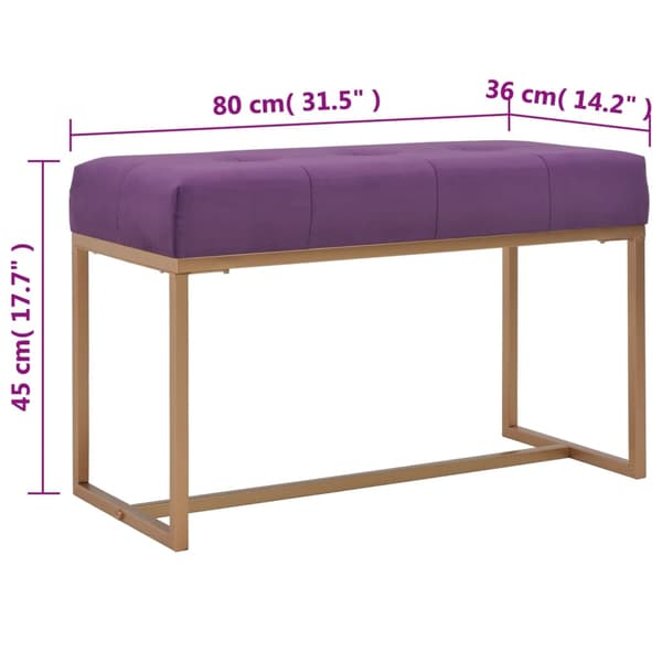 vidaXL Penkki, 80 cm, Violetti Sametti