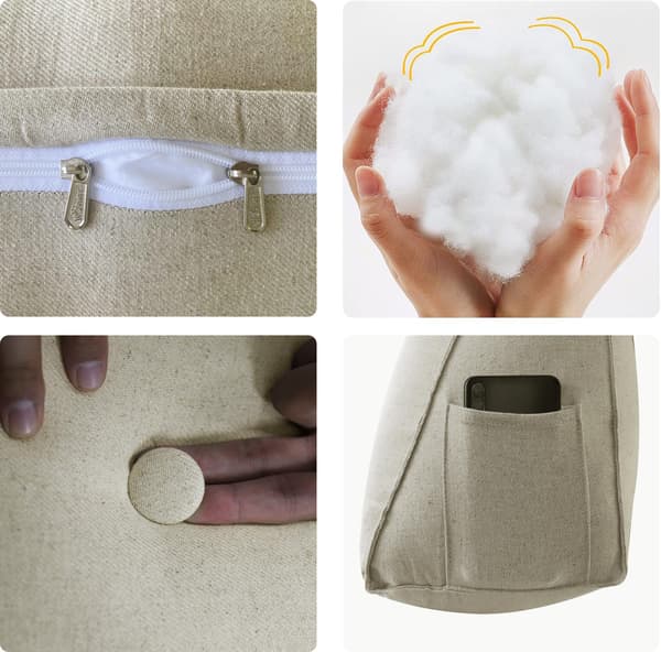 Mörkbeige triangulär läskudde Mörkbeige triangulär läskudde 60 cm
