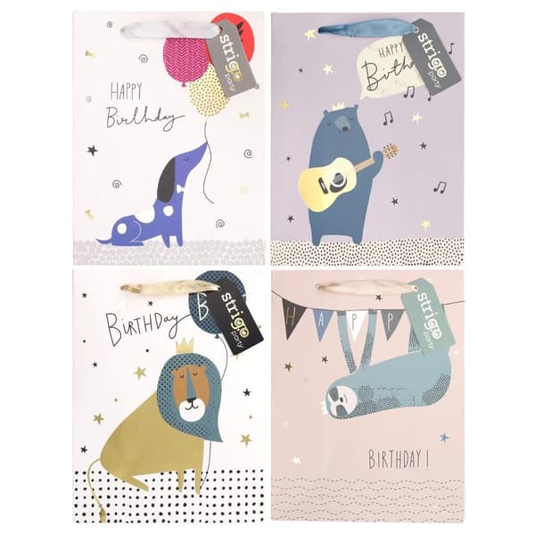 Gavepose til fest 18x23x10cm mix STRIGO