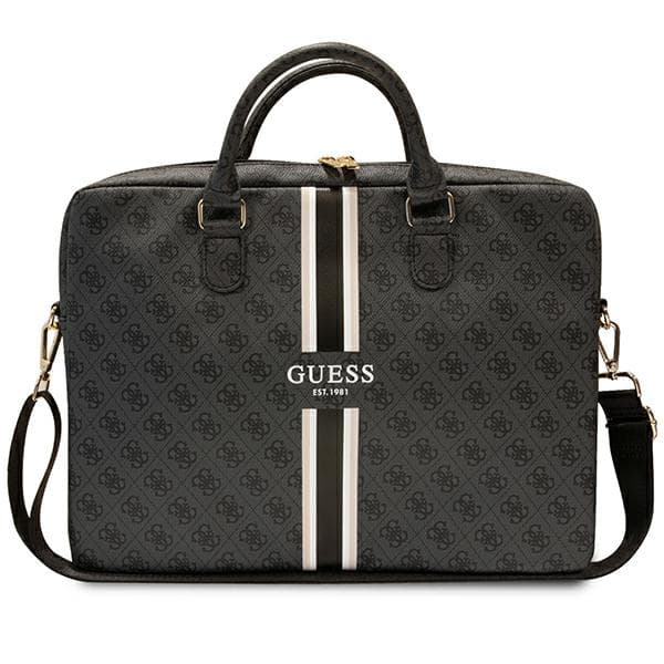 Guess 4G Printed Stripes-taske til en bærbar computer op til 16", sort