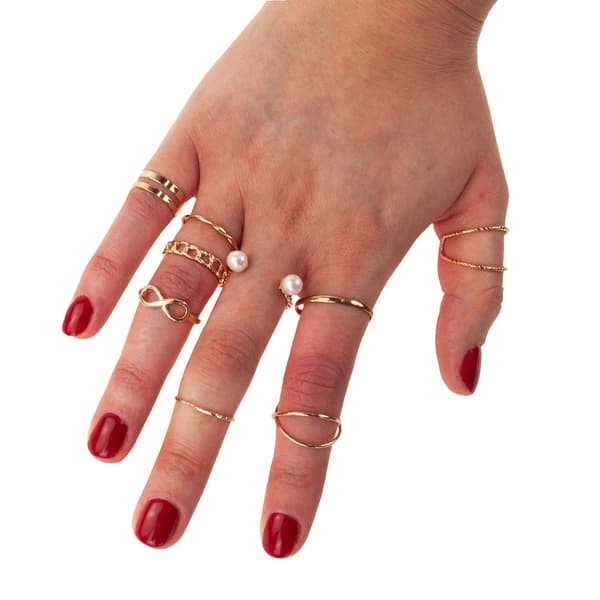 TG66796 RINGSET MED GULD BOHO RETRO RINGAR