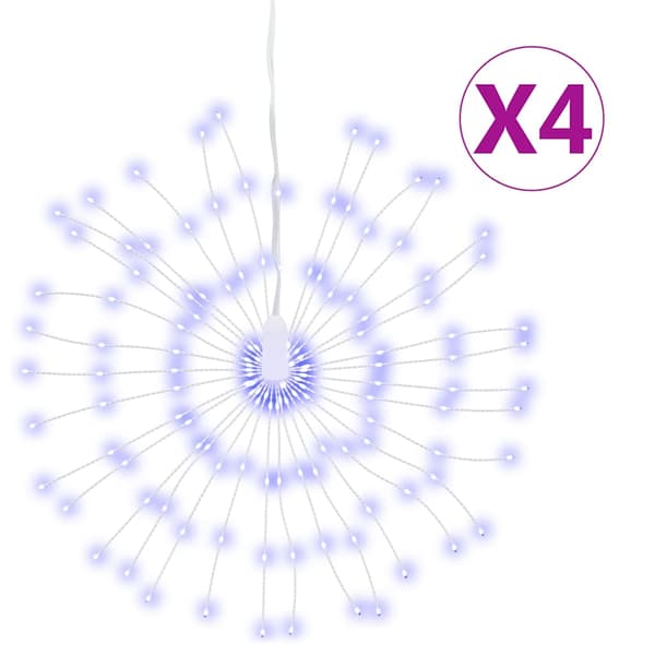 vidaXL julepynt med 140 LED-lys, 4 stk., blå, 17 cm