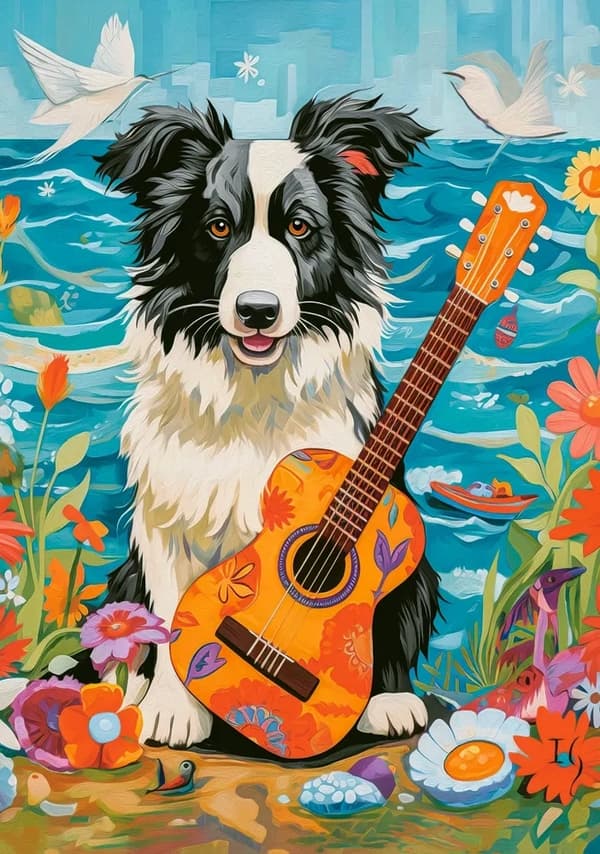 Puzzle 500 B-54008 Collie, kitara ja meri