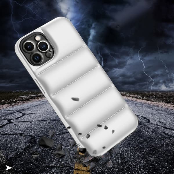 Puffer-etui til iPhone 12 Pro, hvid