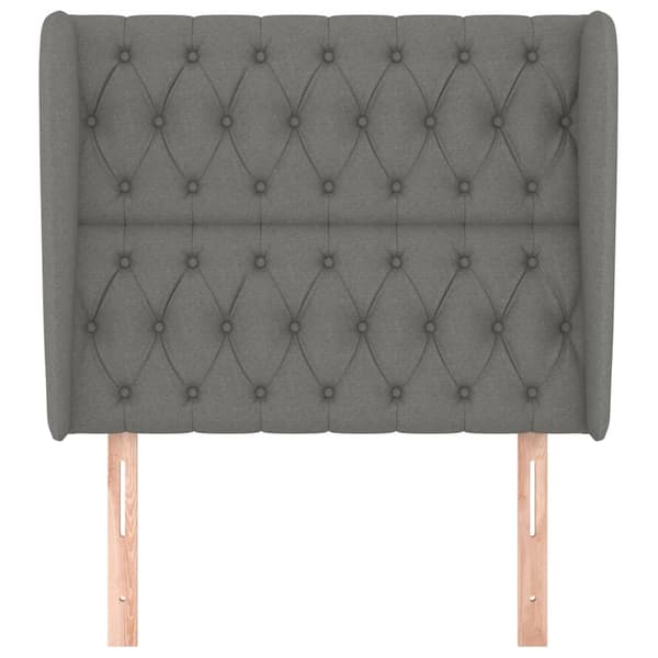 vidaXL Vingad nackstöd mörkgrå 93x23x118/128 cm tyg