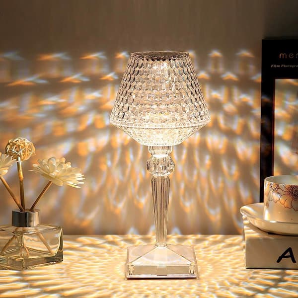 Krystal LED RGB natbordslampe
