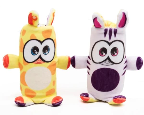 Dobbeltsidede giraf zebra tøjdyr