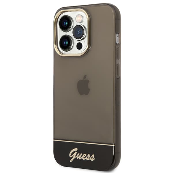 Guess Gennemsigtigt Etui til iPhone 14 Pro, Sort