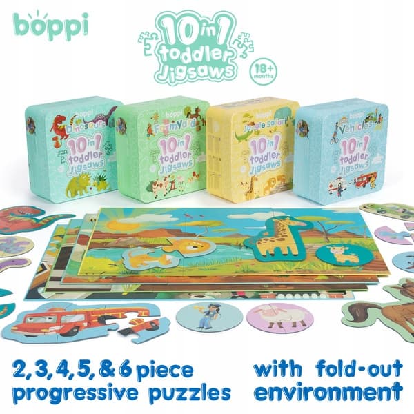 BOPPI 10-i-1 progressivt dinosauriepussel, 30 bitar