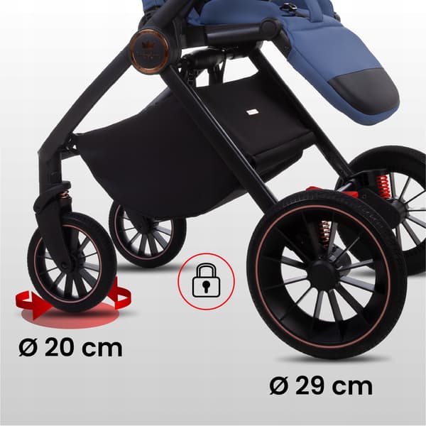 BabyLux CASTOR 2-i-1 klapvogn, gondol, let, foldbart sæt