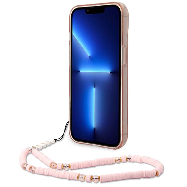 Guess Translucent Pearl Strap-skal till iPhone 14 Plus, Rosa