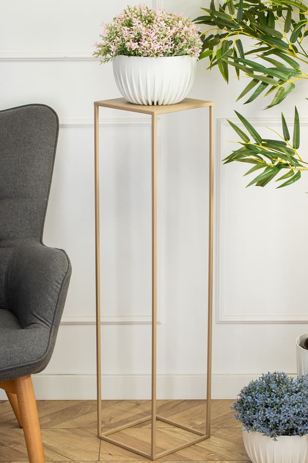 Beige stående blomsterställ 100 cm