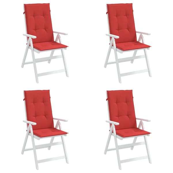 vidaXL Trädgårdsdynor, 4 st, Röda, 120x50x3 cm