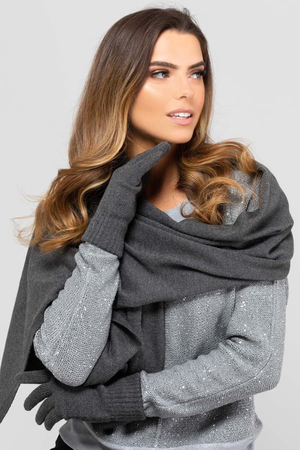 SCARF*05 dam vinter grafitfärgad