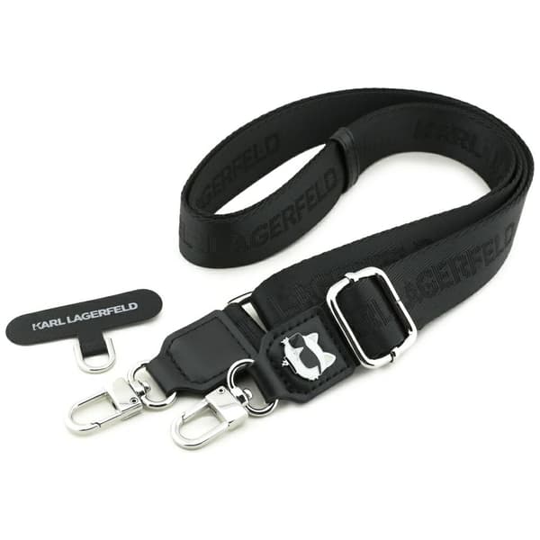 Karl Lagerfeld Universal Strap Tether Patch Choupette Metal Logo Sort