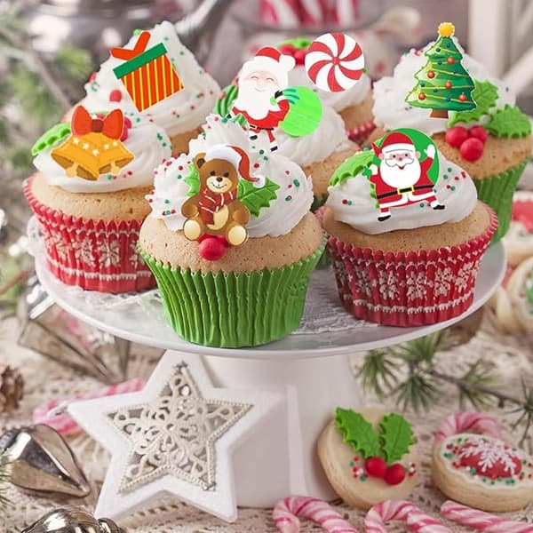 Spiselige julepynt 60 stk - cupcakes, kager, muffins