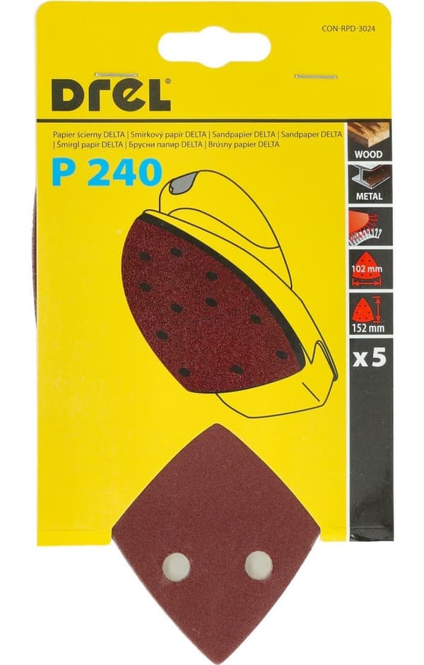 Kardborresandpapper 102 x 152 mm, P240