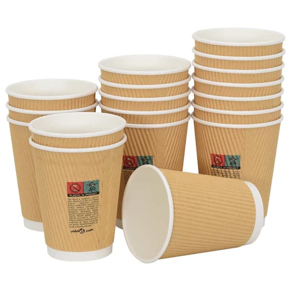 vidaXL Pappmuggar med lock, 1000 st, 300 ml